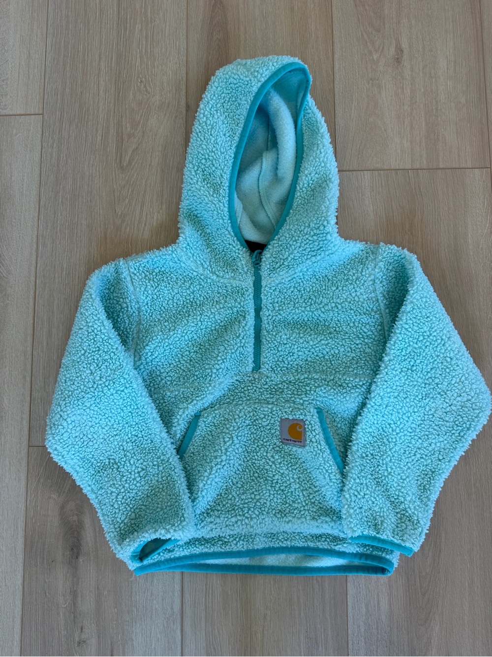 Carhartt Kids' Aqua Blue Sherpa Half-Zip Hoodie